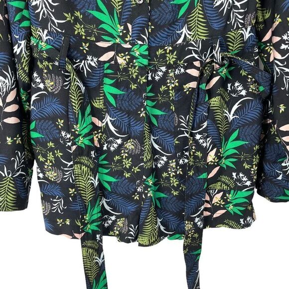 Boden Cosima floral tropic palm Romper in Black Safari Fern Size 2P Petite - Picture 8 of 11